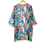 Tropical Leaf Print Kimono | Multicolour