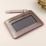 Vegan Leather Card Holder | Fuchsia & Silver