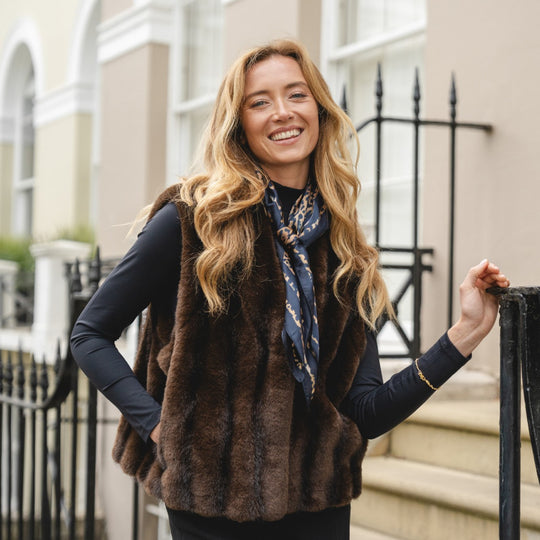 Women's Faux Fur Gilet | Chocolate