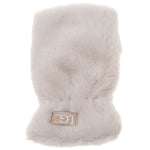 Women's Faux Fur Mittens | Linen White