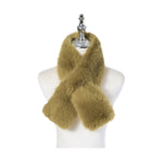 Women's Faux Fur Pull Through Scarf | Artichoke Green