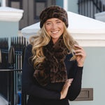 Women's Faux Fur Pull Through Scarf | Leopard Print