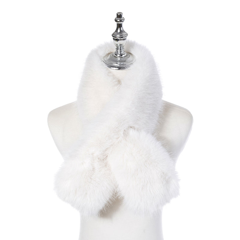 Women's Faux Fur Wrap-Over Scarf | Whipped Cream
