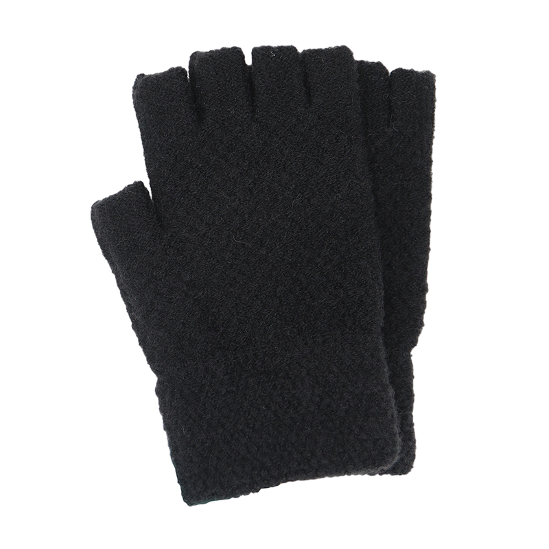 Women's Knitted Fingerless Gloves | Black