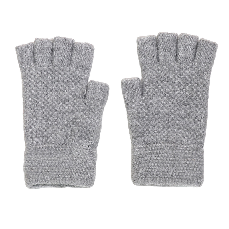 Women's Knitted Fingerless Gloves | Grey