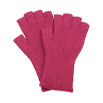 Women's Ribbed Knit Fingerless Gloves | Rose Pink