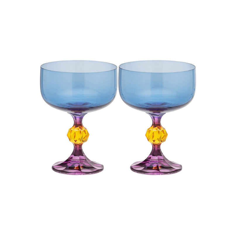 Bliss Cocktail Glasses | Blue & Purple | Set of 2