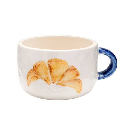 Ceramic Croissant Cappuccino Mug | 14cm