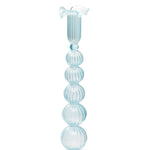 Cloudy Taper Candle Holder | Blue Glass | 29cm