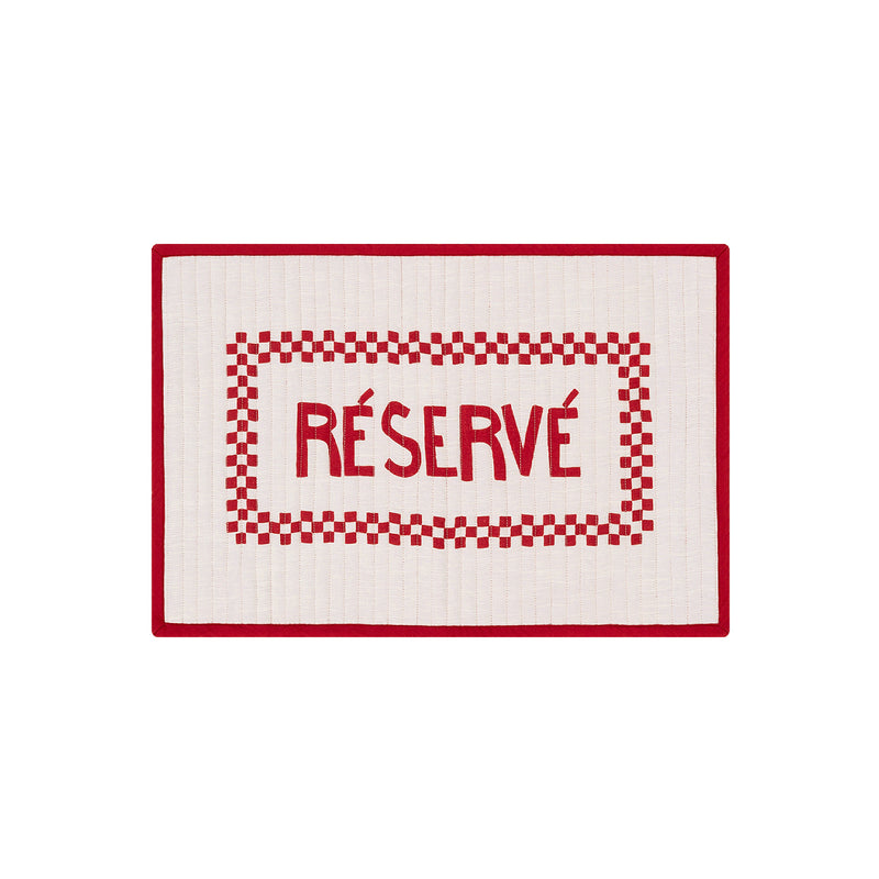 Cotton 'Réservé' Placemat | Red & White