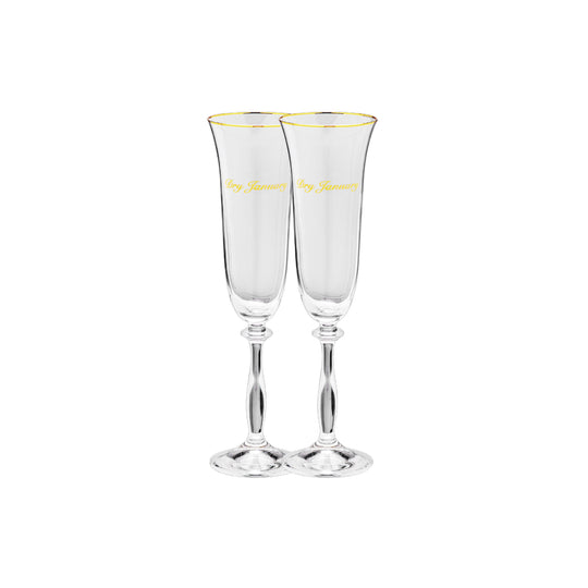 'Dry January' Champagne Flutes | Set of 2