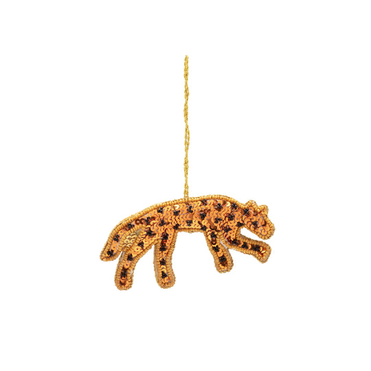 Festive Leopard Hanging Christmas Tree Decoration