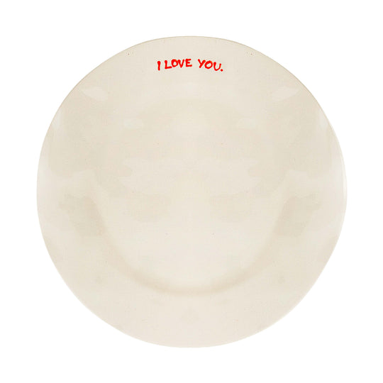 'I Love You' Ceramic Breakfast Plate | White