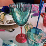 Jazzy Wine Glass | Green & Pink