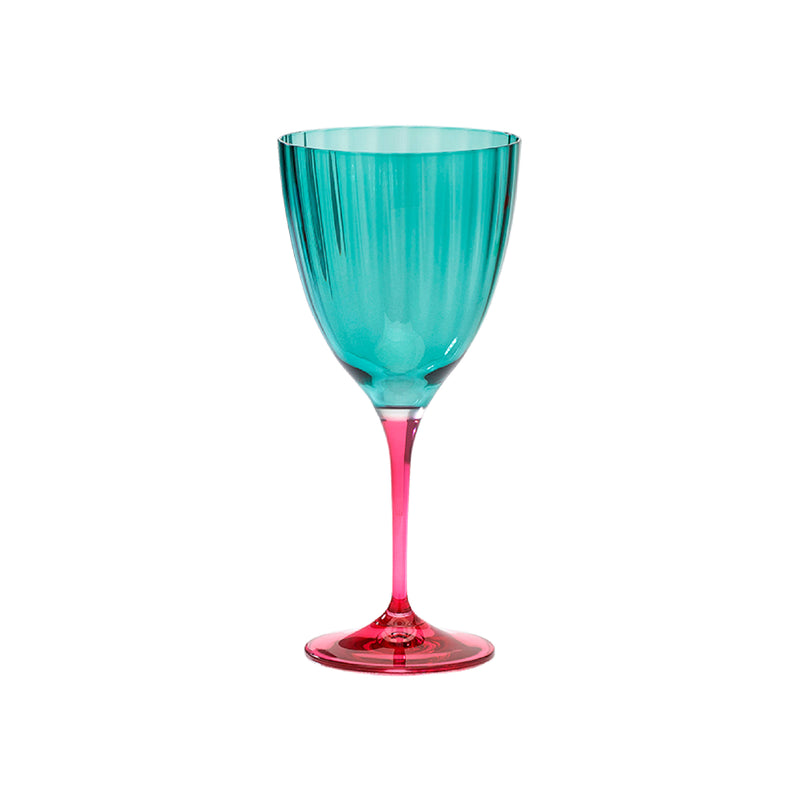 Jazzy Wine Glass | Green & Pink