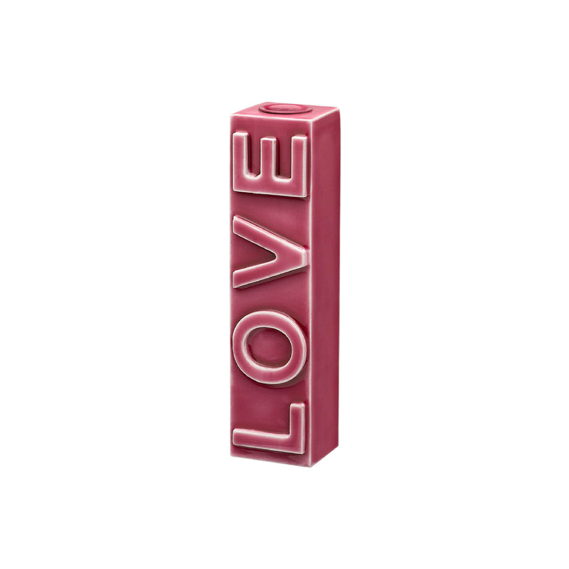 'Love' Taper Candle Holder | Blossom | 21cm