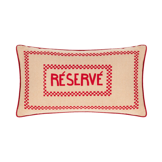 Réservé' Cushion | Red & Cream | 50x30cm