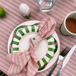 Scalloped Edge Breakfast Plate | Green & White