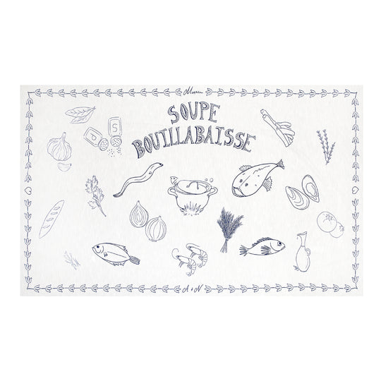 Soupe Bouillabaisse Tablecloth | White & Blue