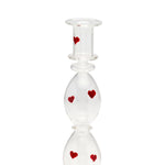 Sweet Sorrow Heart Taper Candle Holder | Glass | 23cm