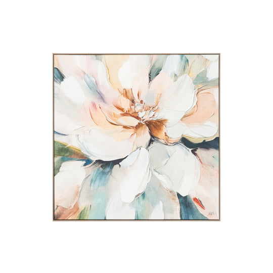 'Petal Poetry' Framed Canvas | Natalie Taylor | 80x80cm