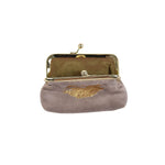 Velvet Lips Clip Closure Coin Purse | Taupe