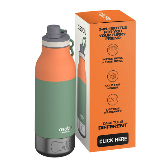 Barky Dog Travel Water & Food Bottle | Pastel Green | 1L