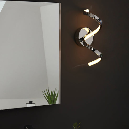 Astral Spiral Bathroom Wall Light | Chrome
