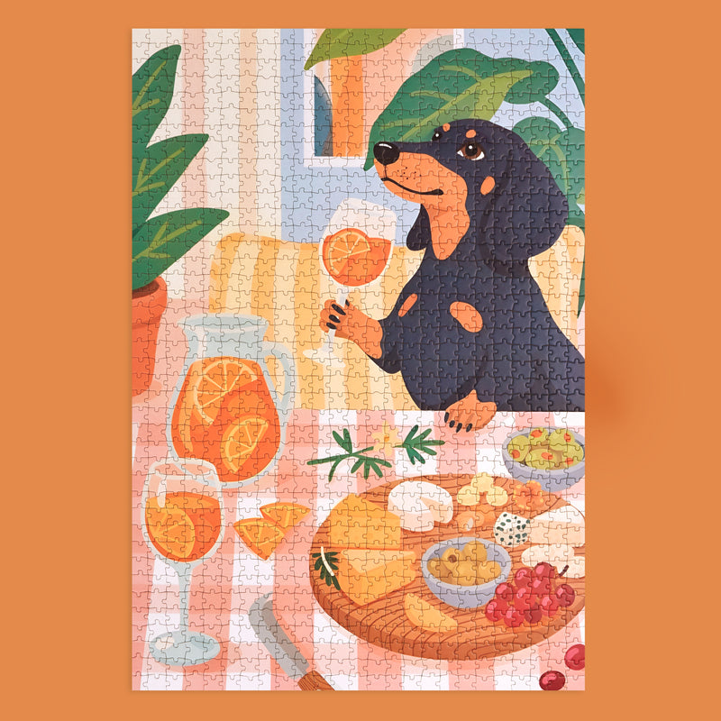Art Jigsaw Puzzle | Dachshund Spritz Time | 1000 Pieces