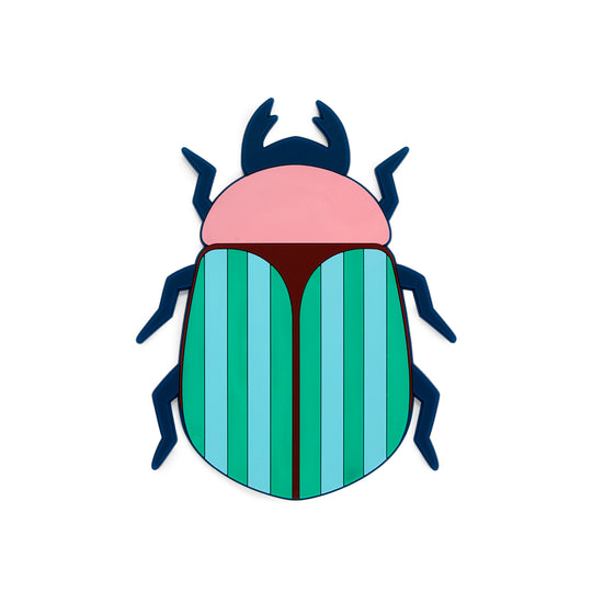 Beetle-Shaped Trivet | Blue & Pink