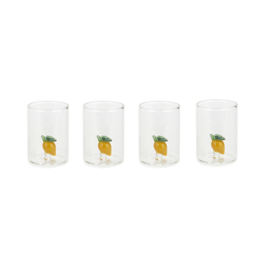 Botanical Lemon Shot Glasses | Set of 4
