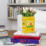 Book-Shaped Vase | 'Never Stop Growing' | Yellow