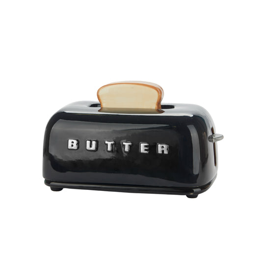 Ceramic Toaster Butter Dish | Black