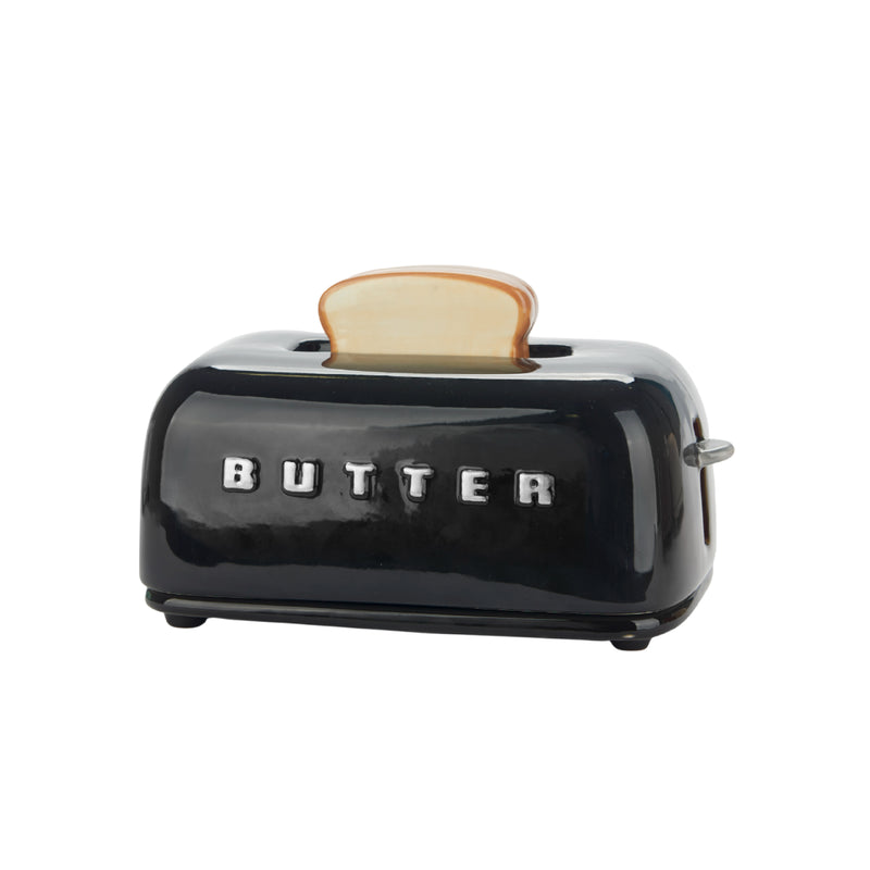 Ceramic Toaster Butter Dish | Black