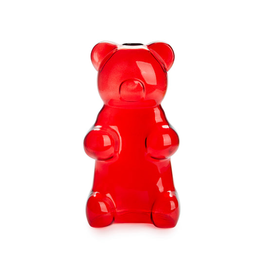 Glass Gummy Bear Vase | Red