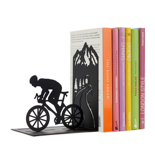 Metal Bookend | Mountain Cyclist