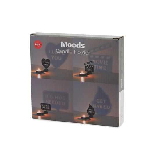 Message Tealight Holders | Black | Set of 4