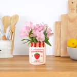 Novelty Jar Vase | Strawberry Jam | 13cm