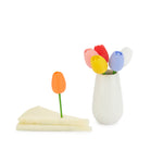 Tulip-Tipped Snack Forks in Vase | Set of 6