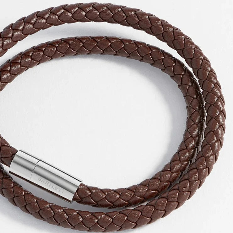 Bartlett London | Men's Double Plaited Leather Bracelet (Brown) – About ...