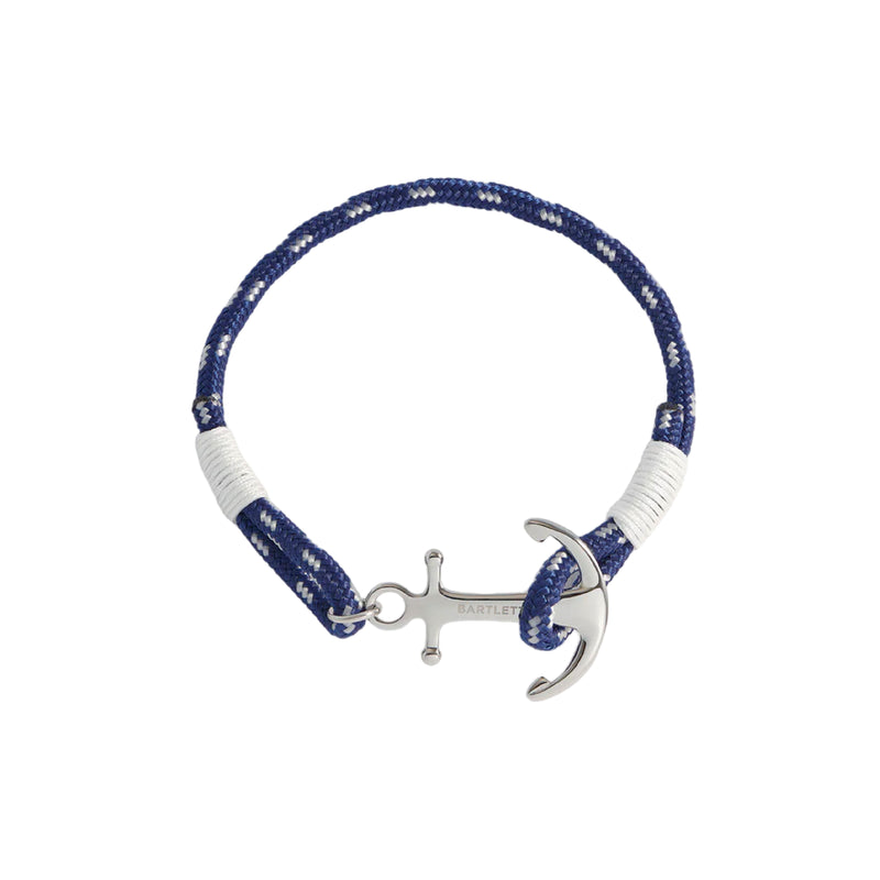 Men's Rope Bracelet with Stainless Steel Anchor | Blue