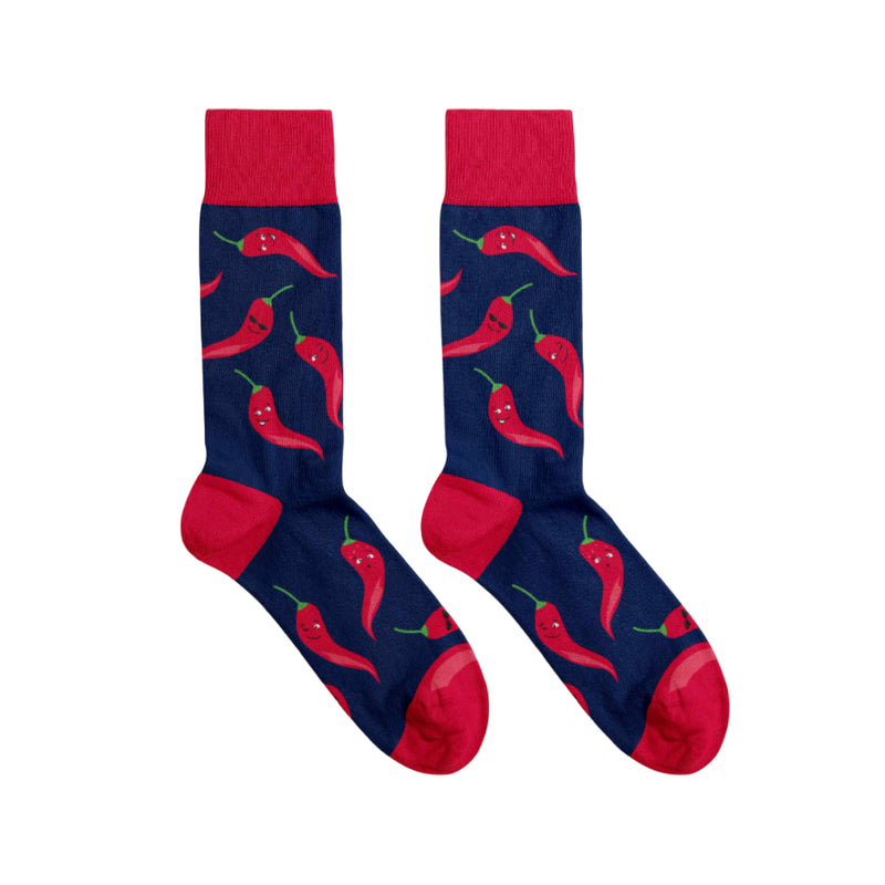 Men's Hot Chilli Pepper Socks | Red & Blue