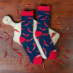 Men's Hot Chilli Pepper Socks | Red & Blue