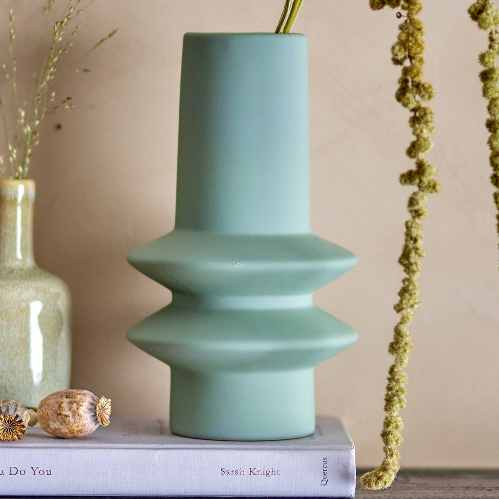 Bloomingville | Isold Stoneware Vase - Mint Green (22cm) – About Living