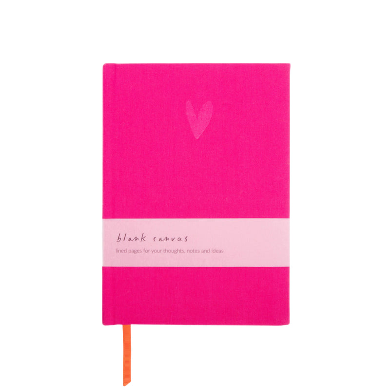 A5 Hardcover Notebook | Debossed Heart | Fuchsia Pink