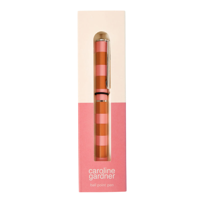 Boxed Stripe Ballpoint Pen | Orange & Pink