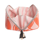 Flat Lay Cosmetic Bag | Looped Hearts | Pink & Orange