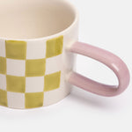 Green Check Ceramic Mug