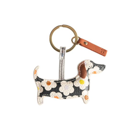 Multi Flower Sausage Dog Keyring