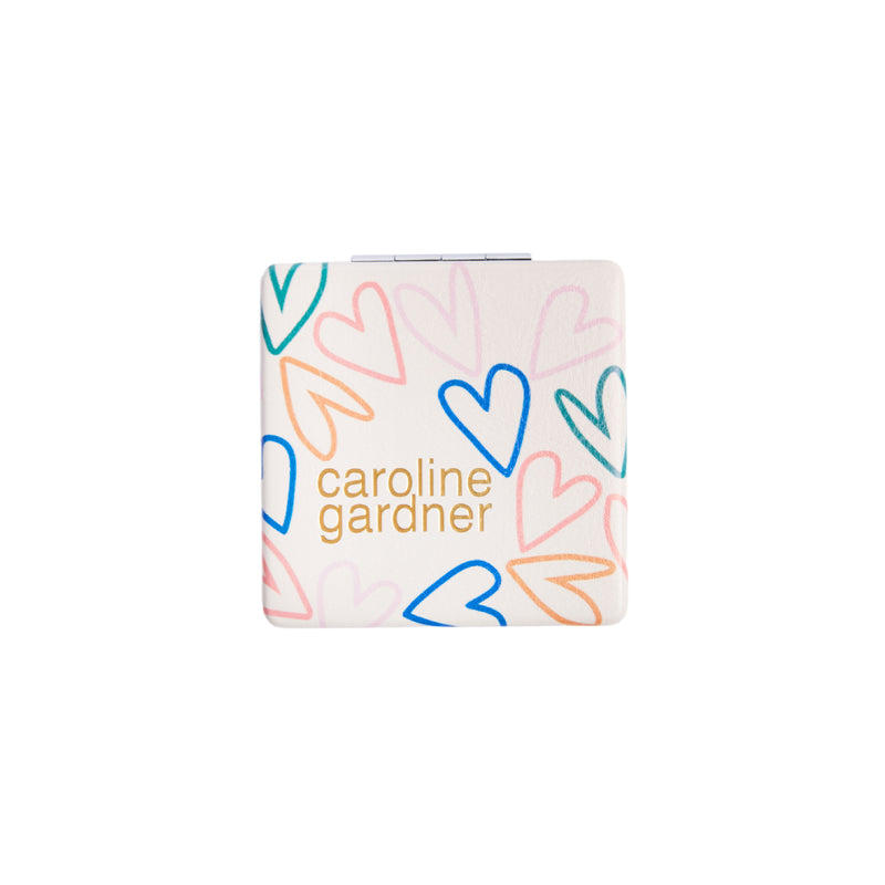 Multi Outline Hearts Square Pocket Mirror